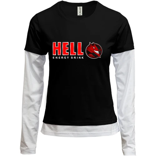 Женский лонгслив Комби Hell - energy drink