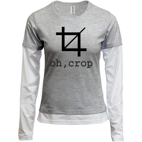 Жіночий лонгслів Комбі з написом "oh, crop"