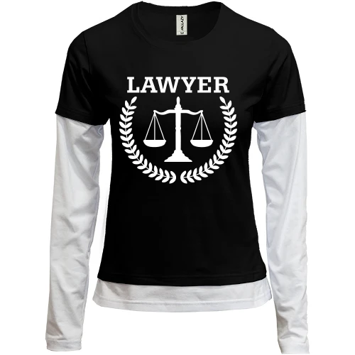 Женский лонгслив Комби с надписью "lawyer" юрист