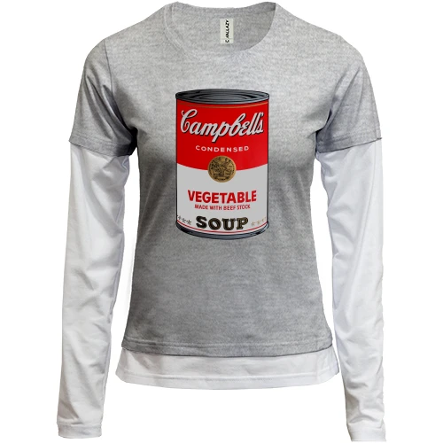 Женский лонгслив Комби с Campbell's soup