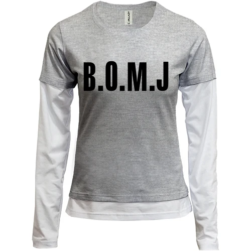 Женский лонгслив Комби с логотипом B O M J