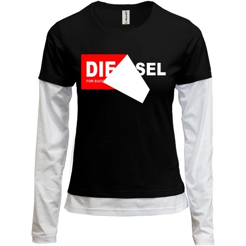 Женский лонгслив Комби с надписью Diesel