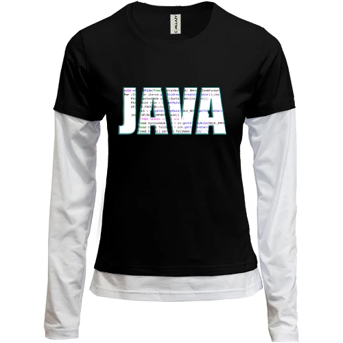 Женский лонгслив Комби для программиста JAVA