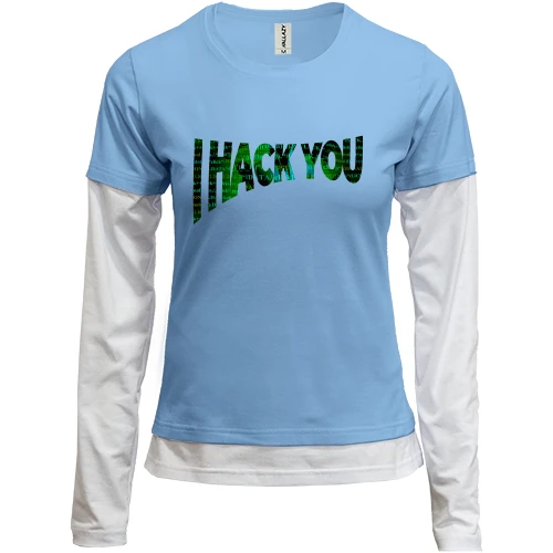 Жіночий лонгслів Комбі з написом "I hack you"