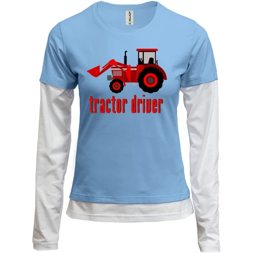 Женский лонгслив Комби с надписью "Tractor Driver"