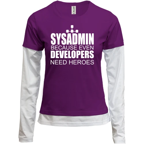 Женский лонгслив Комби Sysadmin