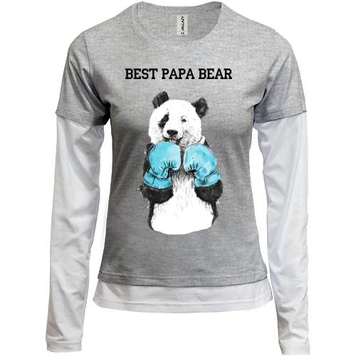 Женский лонгслив Комби Best Papa Bear