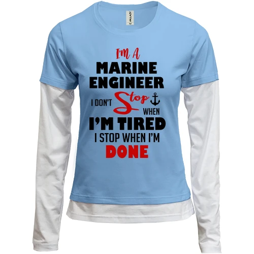 Жіночий лонгслів Комбі I'm marine engineer