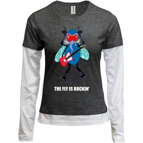 Женский лонгслив Комби The fly is rockin'