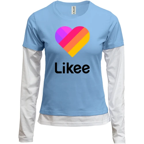 Женский лонгслив Комби с логотипом Likee