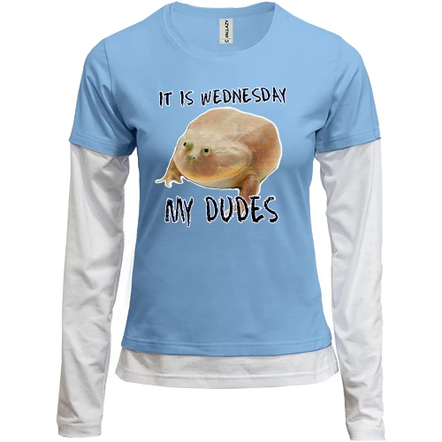 Женский лонгслив Комби It is wednesday, my dudes