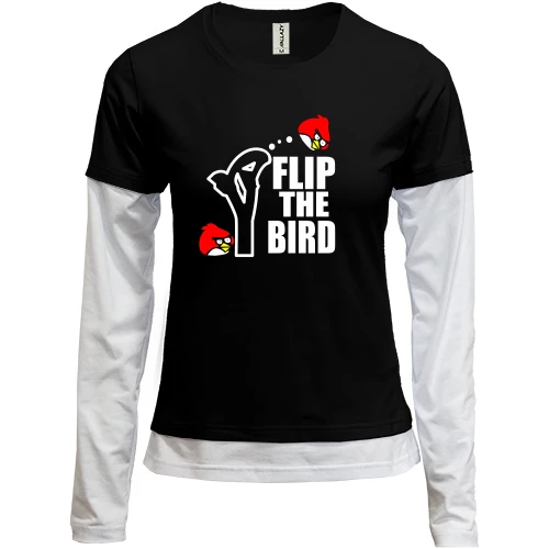 Женский лонгслив Комби Flip the bird