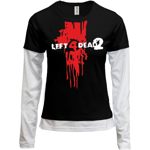 Женский лонгслив Комби Left 4 Dead 2 (кровь из шеи)
