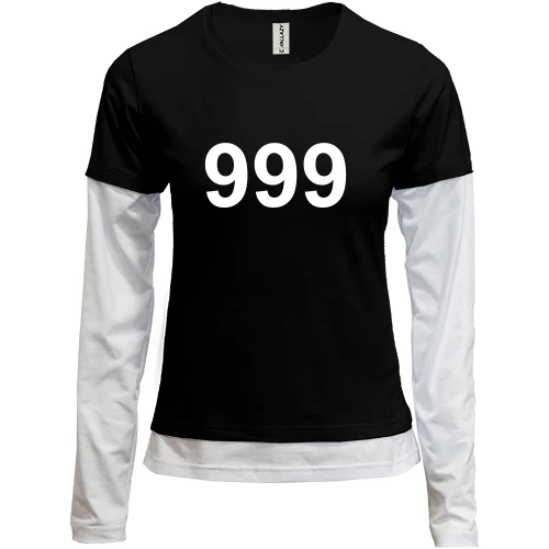 Женский лонгслив Комби, черный, 999