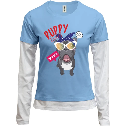 Женский лонгслив Комби Puppy Lovers