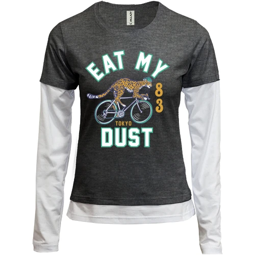 Женский лонгслив Комби с надписью "Eat my dust"