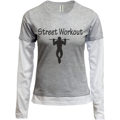 Женский лонгслив Комби, синий, Workout