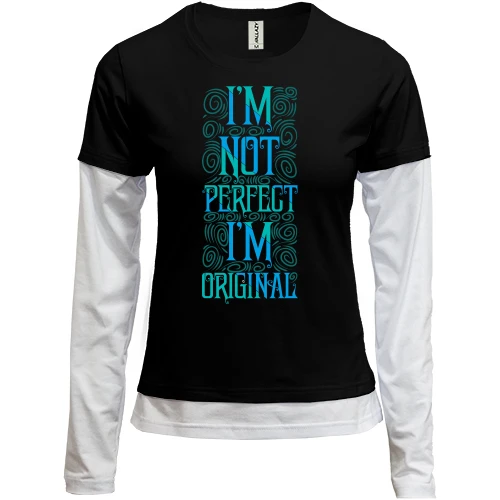 Женский лонгслив Комби I'm not perfect - I'm original