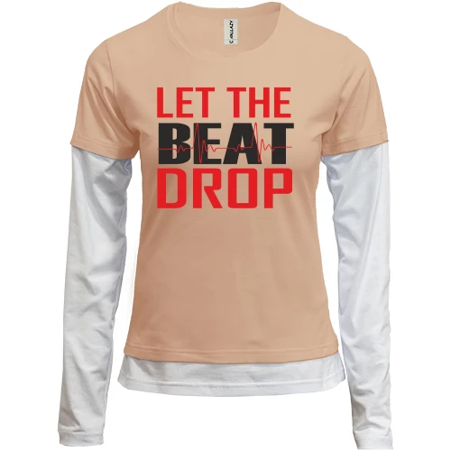 Женский лонгслив Комби с надписью "Let me beat drop"
