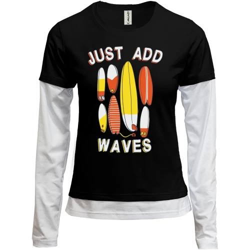 Женский лонгслив Комби Just add waves Серфинг