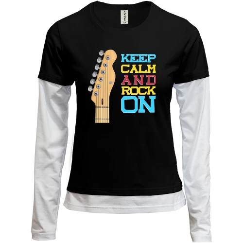 Женский лонгслив Комби Keep Calm and Rock On