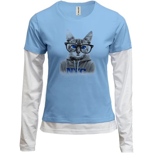 Женский лонгслив Комби Smart Cat Розумний Кіт