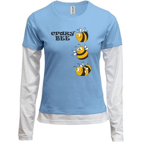 Женский лонгслив Комби Crazy Bee Пчелы