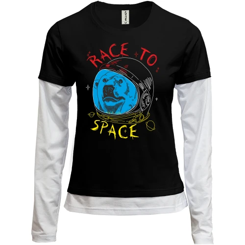 Женский лонгслив Комби Race to space