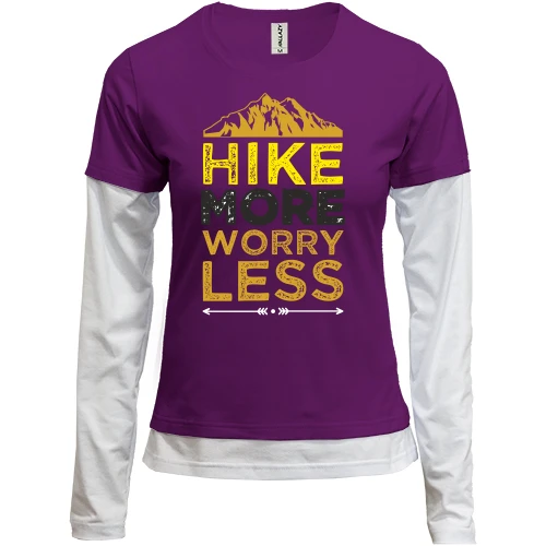 Женский лонгслив Комби Hike more worry less