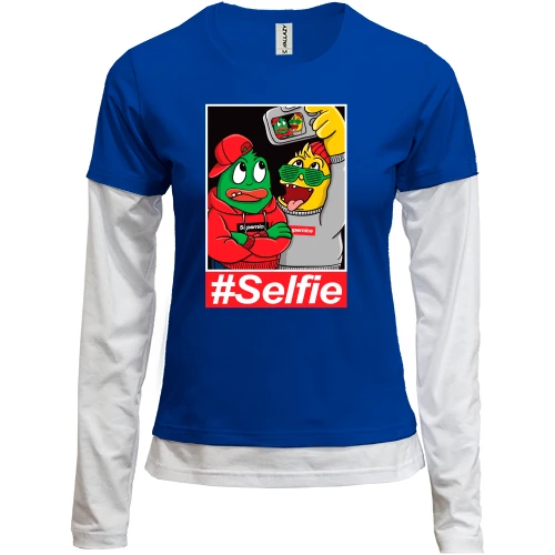 Женский лонгслив Комби #Selfie