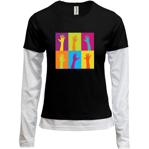Женский лонгслив Комби Hands Up