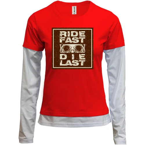 Женский лонгслив Комби Ride fast - die last