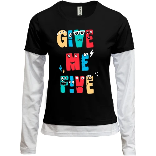 Женский лонгслив Комби Give me five