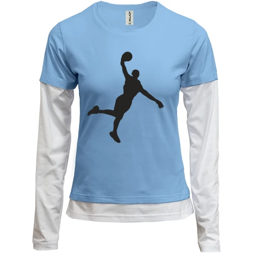 Женский лонгслив Комби, синий, basketball