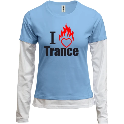 Женский лонгслив Комби I love Trance (3)