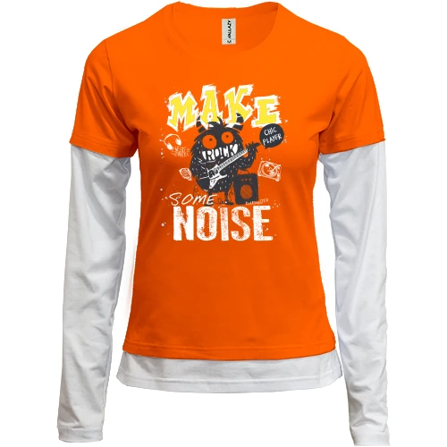 Женский лонгслив Комби Make rock noise