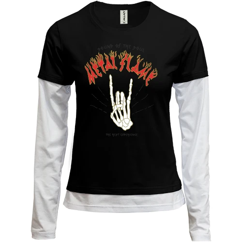 Женский лонгслив Комби Metal flame