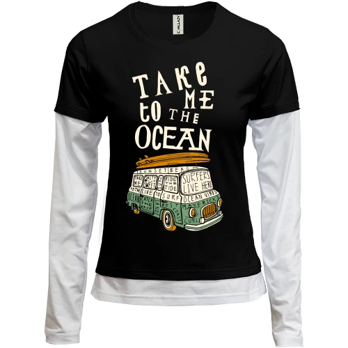 Женский лонгслив Комби Take me to the Ocean