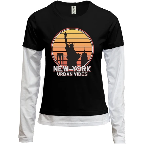 Женский лонгслив Комби New York Urban Vibes
