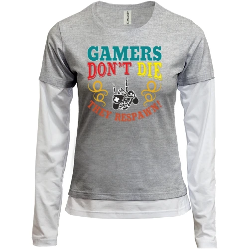 Женский лонгслив Комби Gamers not die