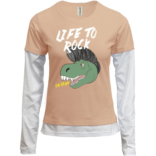 Женский лонгслив Комби Life to rock