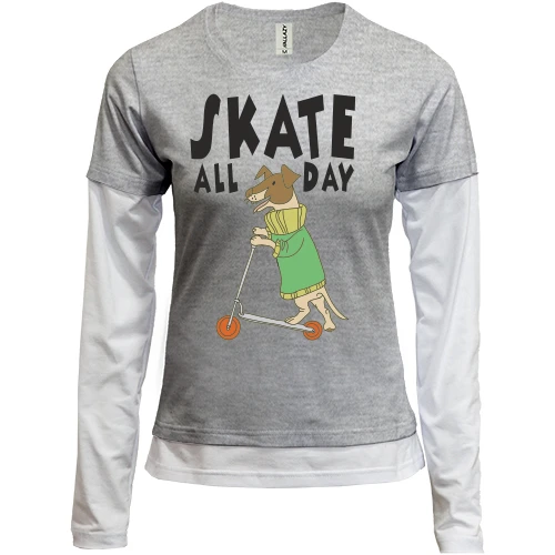 Женский лонгслив Комби Skate all day