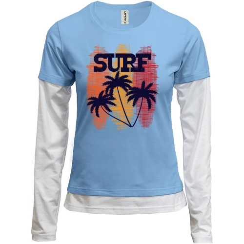 Женский лонгслив Комби Surf and Palm trees