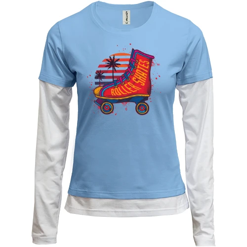 Женский лонгслив Комби, синий, Art Roller Skates