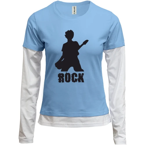 Женский лонгслив Комби, синий, Rock (5)