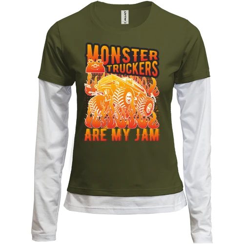 Женский лонгслив Комби Monster Truckers