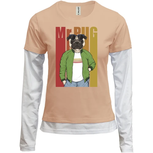 Женский лонгслив Комби Mr Pug