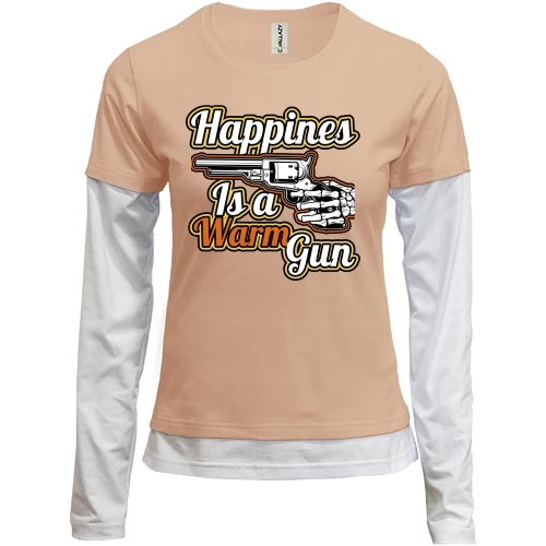 Женский лонгслив Комби Happiness is a warm gun