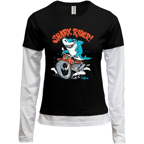 Женский лонгслив Комби Shark Rider