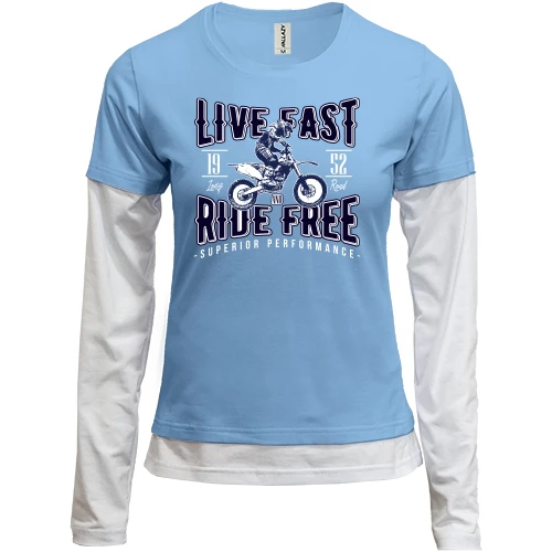 Женский лонгслив Комби Live Fast Ride Free